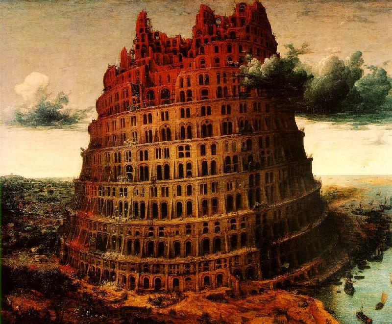 BRUEGEL, Pieter the Elder The  Little  Tower of Babel Norge oil painting art